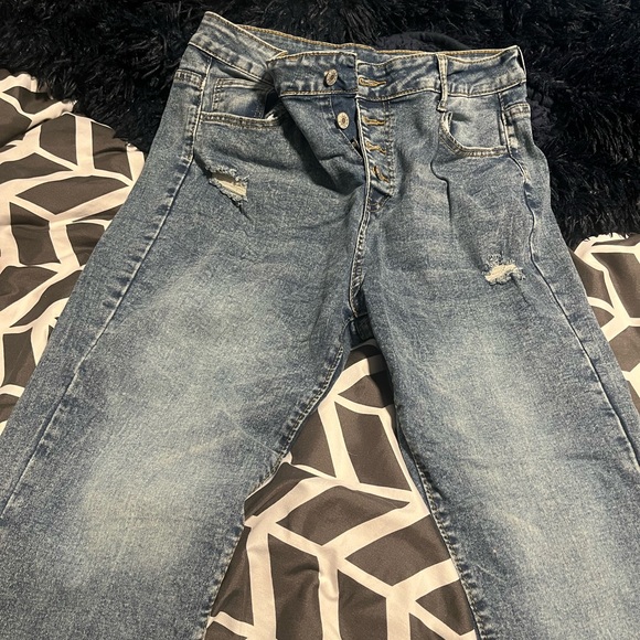 TEMU women’s XL button up straight leg jeans - Picture 3 of 5